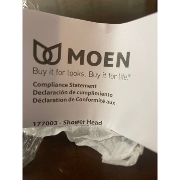 Wall Mount Single-Function Moen Baystone Chrome Round Showerhead NEW - Picture 5 of 5